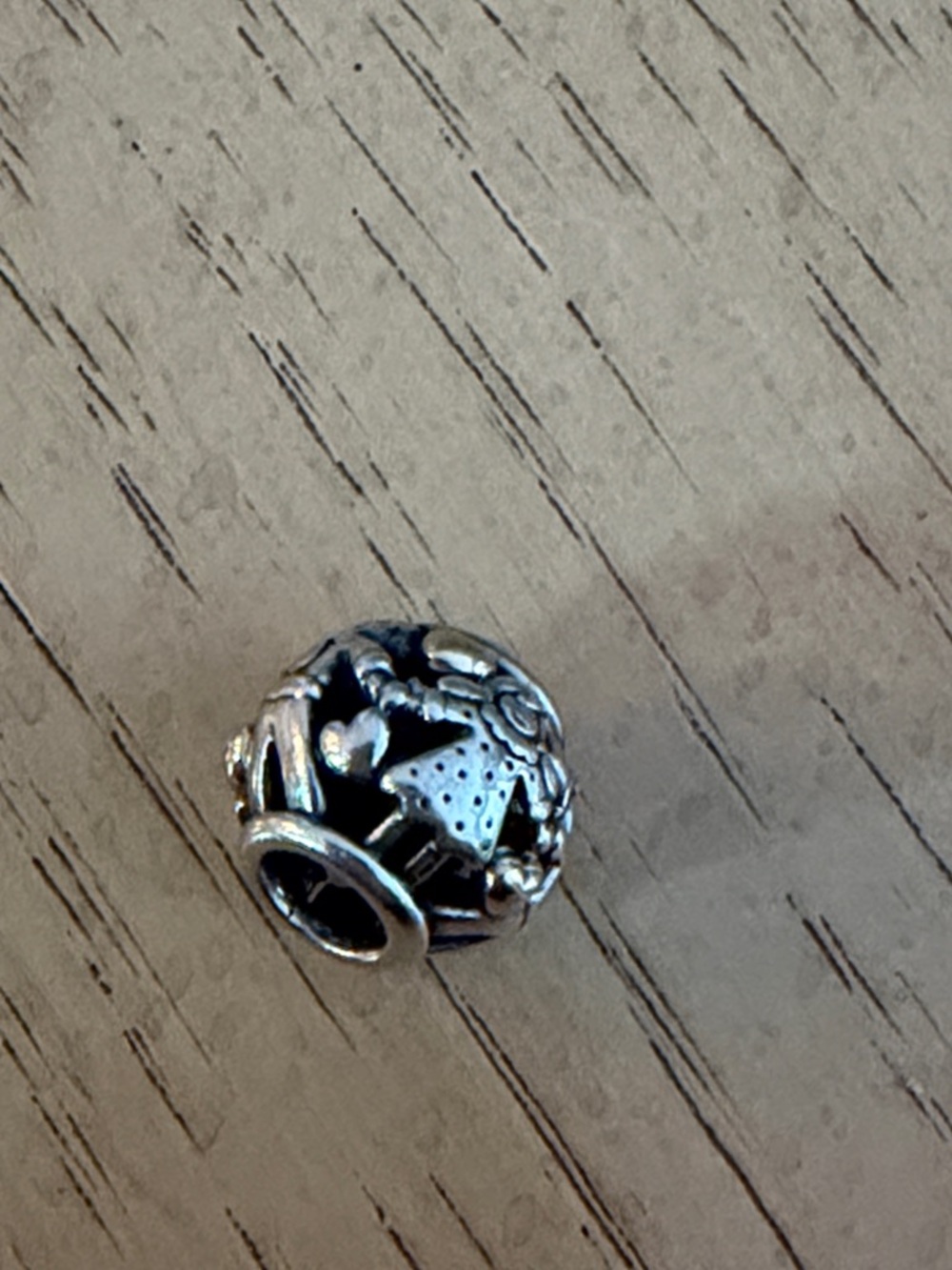 Pandora Sterling Silver and gold Charm Bead - Silver